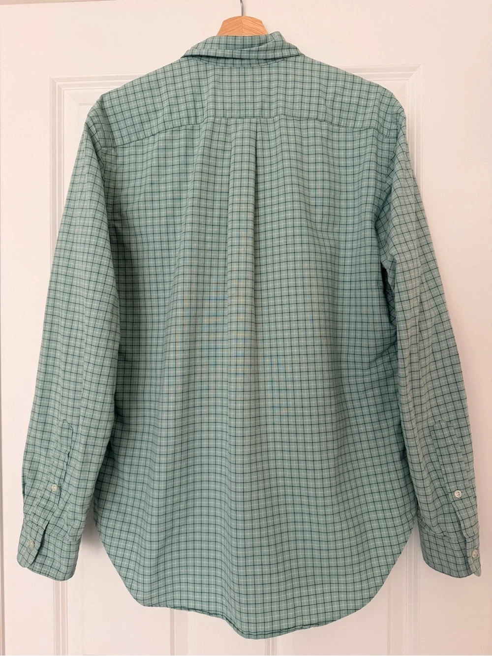 Polo Ralph Lauren Classic Fit Green Windowpane Check Button Down Shirt M Cotton